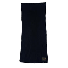 Load image into Gallery viewer, Paul and Shark Black Ribbed Logo Patch Scarf - One Size Fits All