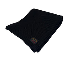 Load image into Gallery viewer, Paul and Shark Black Ribbed Logo Patch Scarf - One Size Fits All