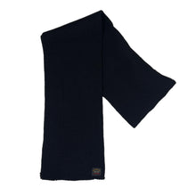 Load image into Gallery viewer, Paul and Shark Black Ribbed Logo Patch Scarf - One Size Fits All