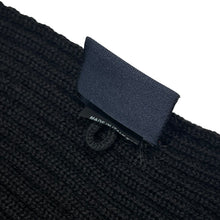 Load image into Gallery viewer, Paul and Shark Black Ribbed Logo Patch Scarf - One Size Fits All