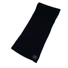 Load image into Gallery viewer, Paul and Shark Black Ribbed Logo Patch Scarf - One Size Fits All