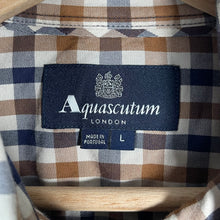 Load image into Gallery viewer, Aquascutum House Check Long Sleeved Shirt - Large (L) PTP 20.5"