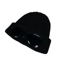 Load image into Gallery viewer, C.P Company Black Goggle Knit Beanie Hat - One Size Fits All