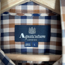 Load image into Gallery viewer, Aquascutum House Check Long Sleeved Shirt - Large (L) PTP 21"