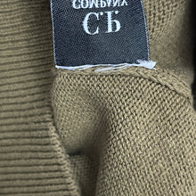 Load image into Gallery viewer, C.P Company Khaki Crew Neck Lens Sweater - Medium (M) PTP 20.25"