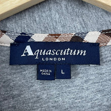 Load image into Gallery viewer, Aquascutum Grey / House Check Short Sleeved Polo - Large (L) PTP 21"