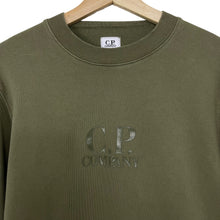 Load image into Gallery viewer, C.P Company Green Crew Neck Logo Sweater - Medium (M) PTP 21"