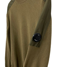 Load image into Gallery viewer, C.P Company Khaki Crew Neck Lens Sweater - Medium (M) PTP 20.25"