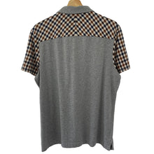 Load image into Gallery viewer, Aquascutum Grey / House Check Short Sleeved Polo - Large (L) PTP 21"