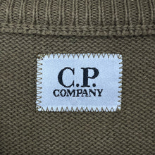 Load image into Gallery viewer, C.P Company Khaki Crew Neck Lens Sweater - Medium (M) PTP 20.25"