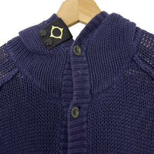 Load image into Gallery viewer, Ma.Strum Navy Button Up Hooded Cardigan - Medium (M) PTP 18"