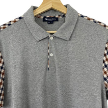 Load image into Gallery viewer, Aquascutum Grey / House Check Short Sleeved Polo - Large (L) PTP 21"