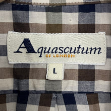 Load image into Gallery viewer, Aquascutum House Check Long Sleeved Shirt - Large (L) PTP 24.5"
