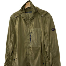Load image into Gallery viewer, Paul and Shark Khaki Econyl Nylon Metal Hooded Jacket - Medium (M) PTP 22"