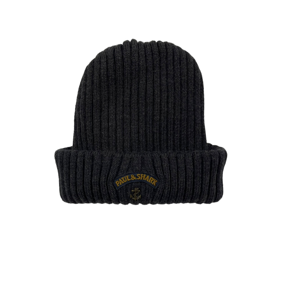 Paul and Shark Bretagne Grey 100% Wool Ribbed Beanie Hat One Size Fits All