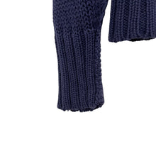 Load image into Gallery viewer, Ma.Strum Navy Button Up Hooded Cardigan - Medium (M) PTP 18"