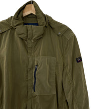 Load image into Gallery viewer, Paul and Shark Khaki Econyl Nylon Metal Hooded Jacket - Medium (M) PTP 22"