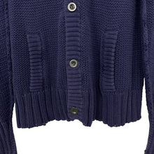 Load image into Gallery viewer, Ma.Strum Navy Button Up Hooded Cardigan - Medium (M) PTP 18"