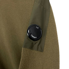 Load image into Gallery viewer, C.P Company Khaki Crew Neck Lens Sweater - Medium (M) PTP 20.25"