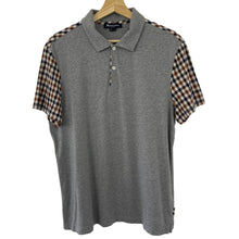 Load image into Gallery viewer, Aquascutum Grey / House Check Short Sleeved Polo - Large (L) PTP 21"