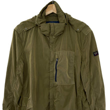 Load image into Gallery viewer, Paul and Shark Khaki Econyl Nylon Metal Hooded Jacket - Medium (M) PTP 22"