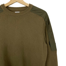 Load image into Gallery viewer, C.P Company Khaki Crew Neck Lens Sweater - Medium (M) PTP 20.25"