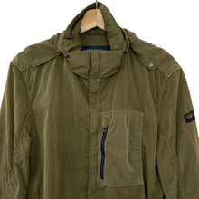 Load image into Gallery viewer, Paul and Shark Khaki Econyl Nylon Metal Hooded Jacket - Medium (M) PTP 22"