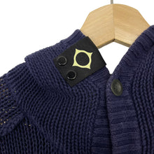 Load image into Gallery viewer, Ma.Strum Navy Button Up Hooded Cardigan - Medium (M) PTP 18"