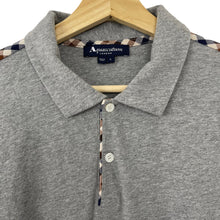 Load image into Gallery viewer, Aquascutum Grey / House Check Short Sleeved Polo - Large (L) PTP 21"