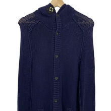 Load image into Gallery viewer, Ma.Strum Navy Button Up Hooded Cardigan - Medium (M) PTP 18"
