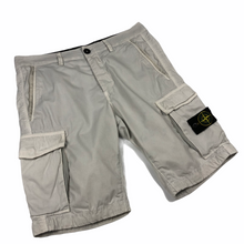 Load image into Gallery viewer, Stone Island White Bermuda Cargo Shorts - W 30"
