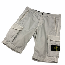 Load image into Gallery viewer, Stone Island White Bermuda Cargo Shorts - W 30"
