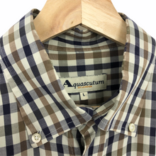 Load image into Gallery viewer, Aquascutum House Check Long Sleeved Shirt - Large (L) PTP 25"