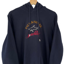 Load image into Gallery viewer, Paul and Shark Navy Embroidered Logo Hoody - Medium (M) PTP 20.75"