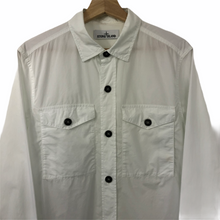 Load image into Gallery viewer, Stone Island Marina White Button Up Overshirt - Medium (M) PTP 21"