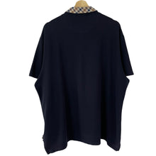 Load image into Gallery viewer, Aquascutum Navy / House Check Short Sleeved Polo - Triple Extra Large (XXXL) PTP 26"