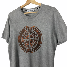 Load image into Gallery viewer, Stone Island Grey Short Sleeved Logo T-Shirt - Medium (M) PTP 19.75"