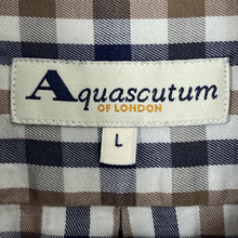 Load image into Gallery viewer, Aquascutum House Check Long Sleeved Shirt - Large (L) PTP 25"