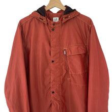 Load image into Gallery viewer, C.P Company Burnt Orange 50 Fili Goggle Hooded Overshirt - Large (L) PTP 22.75"