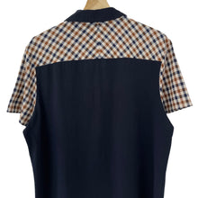 Load image into Gallery viewer, Aquascutum Navy / House Check Short Sleeved Polo - Large (L) PTP 21.5"