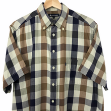 Load image into Gallery viewer, Aquascutum Block Check Short Sleeved Shirt - Large (L) PTP 24.25"