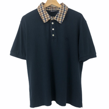 Load image into Gallery viewer, Aquascutum Navy / Check Collar Short Sleeved Polo - Extra Large (XL) PTP 22.5"