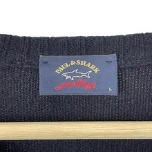 Load image into Gallery viewer, Paul and Shark Navy Crew Neck Wool Sweater - Large (L) PTP 21.5"