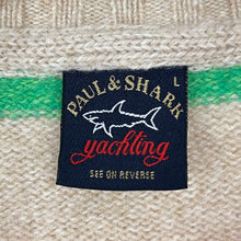 Load image into Gallery viewer, Paul and Shark Striped Merino Wool Crew Neck Sweater - Large (L) PTP 25"