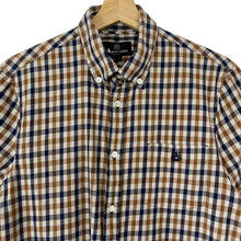 Load image into Gallery viewer, Aquascutum House Check Short Sleeved Shirt - Large (L) PTP 20.5"