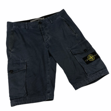 Load image into Gallery viewer, Stone Island Navy Blue Bermuda Cargo Shorts - W 30"