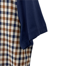 Load image into Gallery viewer, Aquascutum Navy / Check Short Sleeved Polo - Large (L) PTP 22"