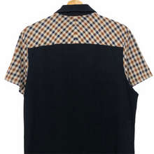 Load image into Gallery viewer, Aquascutum Navy / Check Short Sleeved Polo - Medium (M) PTP 20.25"