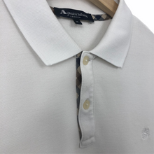 Load image into Gallery viewer, Aquascutum White Short Sleeved Logo Polo - Medium (M) PTP 20"