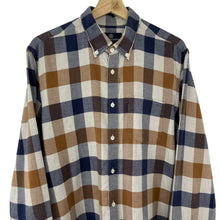 Load image into Gallery viewer, Aquascutum Block Check Flannel Long Sleeved Shirt - Large (L) PTP 22"